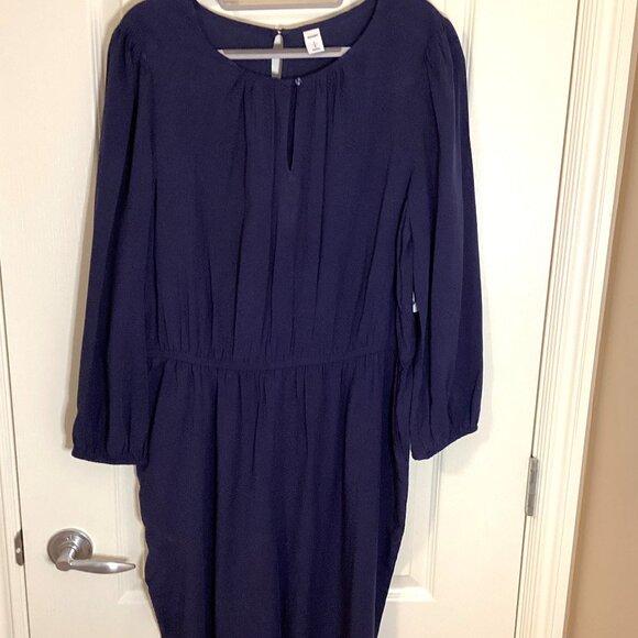NWT Old Navy Women's Long Blue Jumpsuit Size L Long Sleeves Pockets Comfy Flowy - Picture 2 of 10